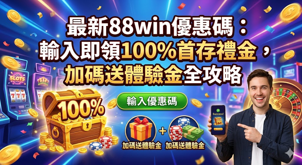 最新88win優惠碼：輸入即領100%首存禮金，加碼送體驗金全攻略