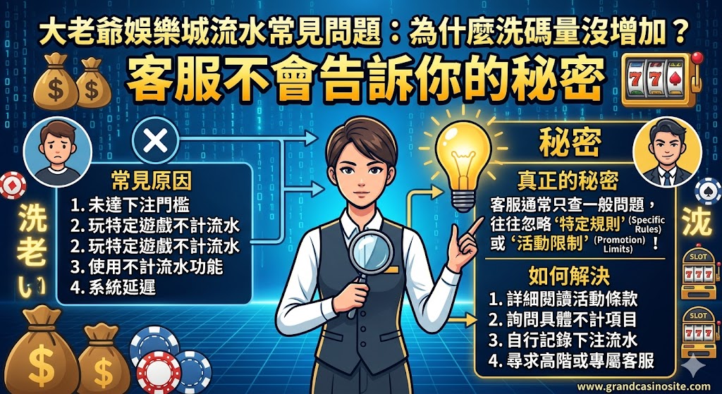 大老爺娛樂城流水常見問題：為什麼洗碼量沒增加？客服不會告訴你的秘密