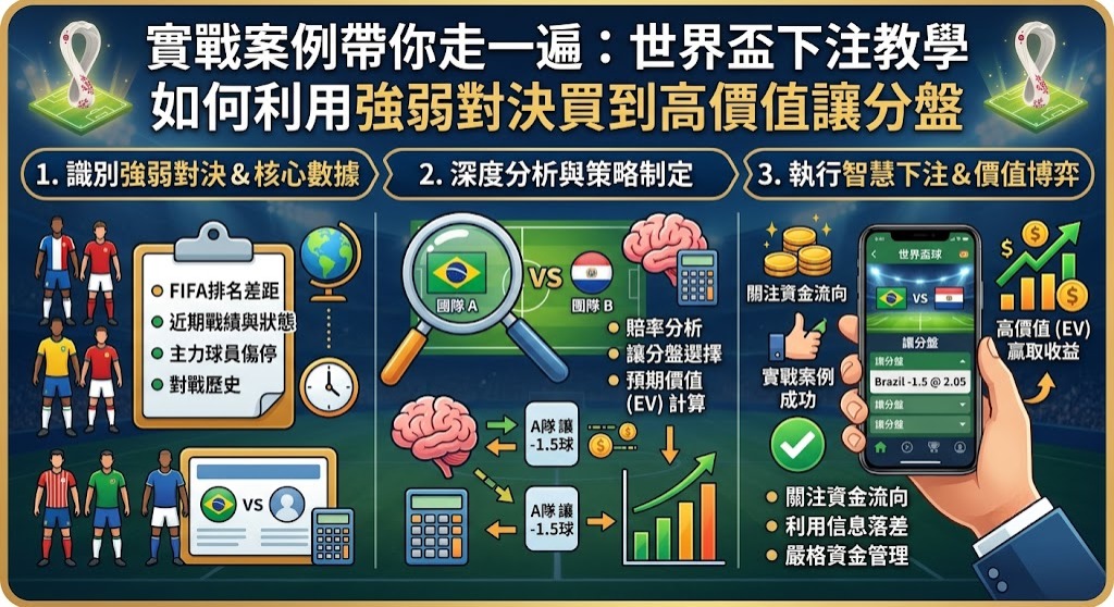 世界盃下注教學如何利用強弱對決買到高價值讓分盤 世界盃下注教學如何利用強弱對決買到高價值讓分盤